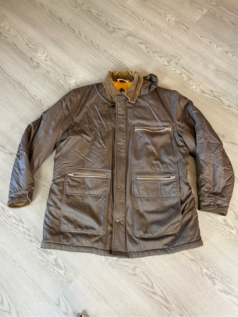 London Fog Brown Men's Bomber-Style Waxed Jacket
